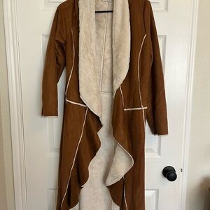 Brown Faux Shearling Women's Coat